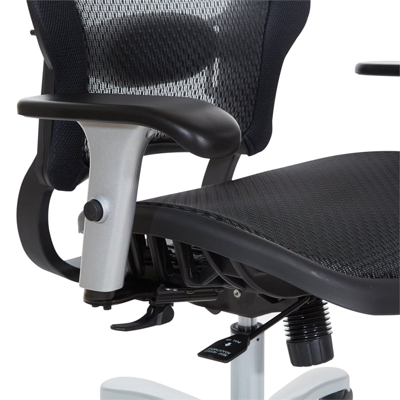 Scranton & Co AirGrid Big and Tall Office Chair in Black with Lumbar Support