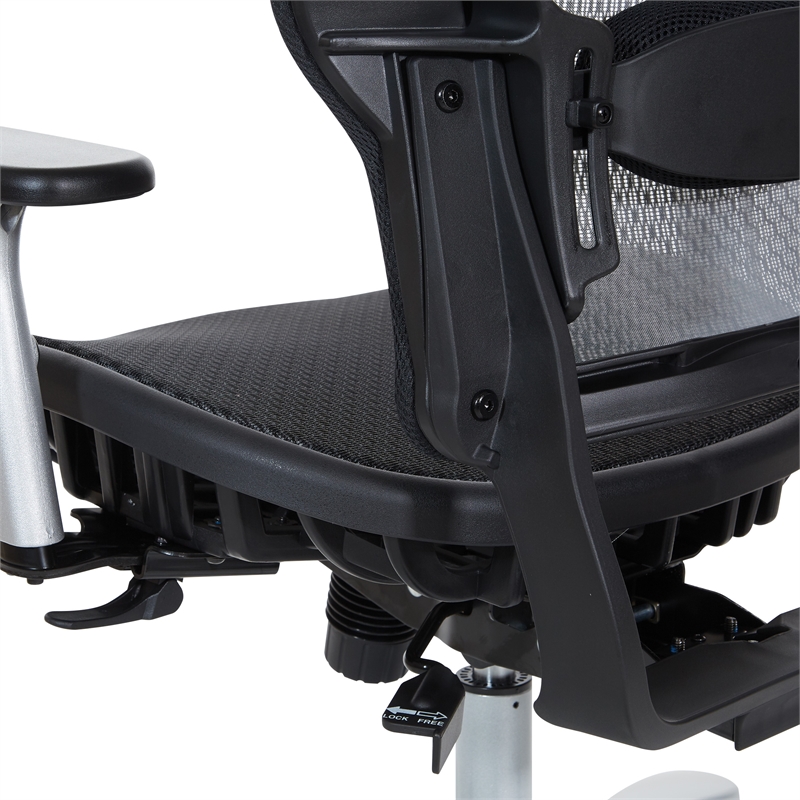 Scranton & Co AirGrid Big and Tall Ergonomic Chair with Headrest in Black