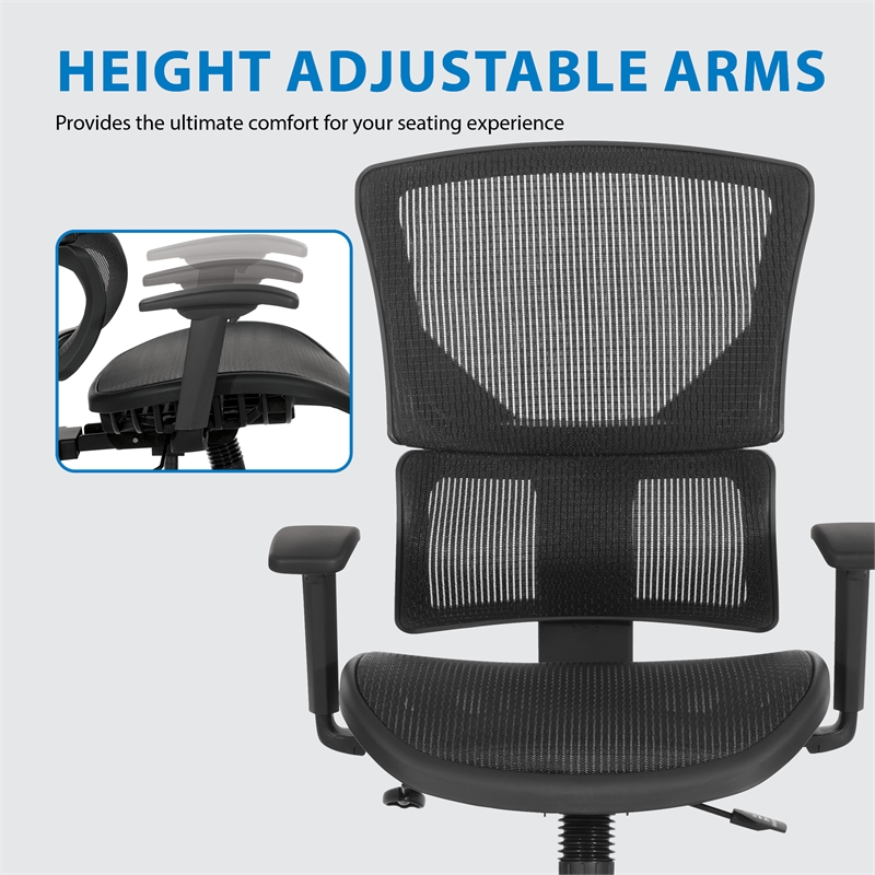 Scranton & Co Black Vertical Matrix Back Office Chair with Seat Slider