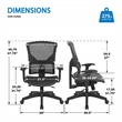 Scranton & Co Black Vertical Matrix Back Office Chair with Seat Slider