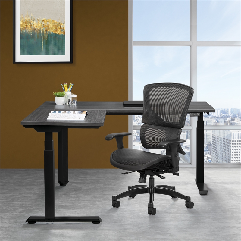 Scranton & Co Black Vertical Matrix Office Chair with 3-Position Lock