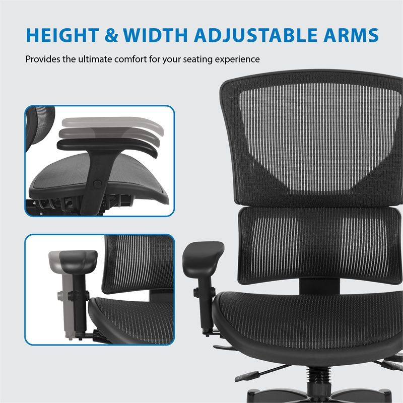 Scranton & Co Black Vertical Matrix Office Chair with 3-Position Lock