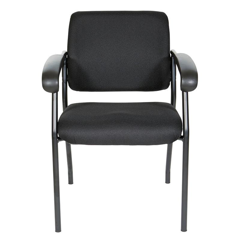 Scranton & Co Visitor's Chair in Black Frame with Padded Arms Lumbar