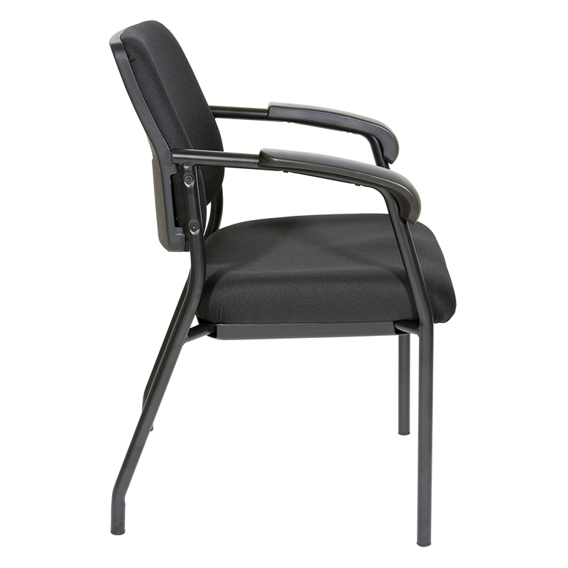 Scranton & Co Visitor's Chair in Black Frame with Padded Arms Lumbar