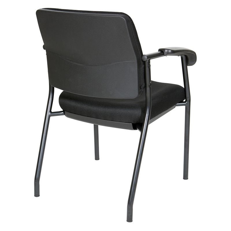 Scranton & Co Visitor's Chair in Black Frame with Padded Arms Lumbar