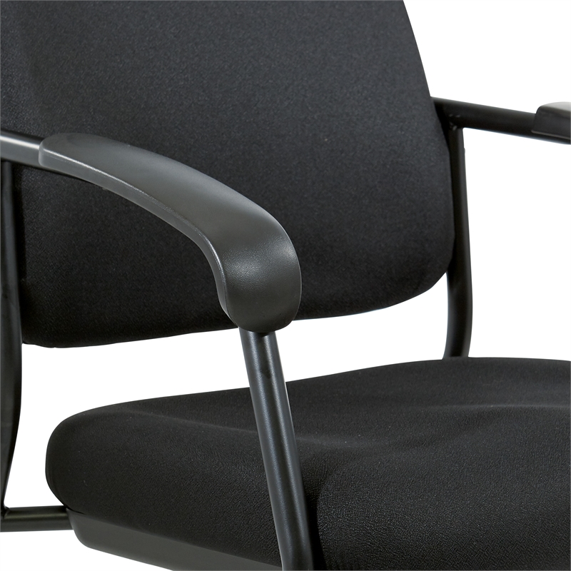 Scranton & Co Visitor's Chair in Black Frame with Padded Arms Lumbar