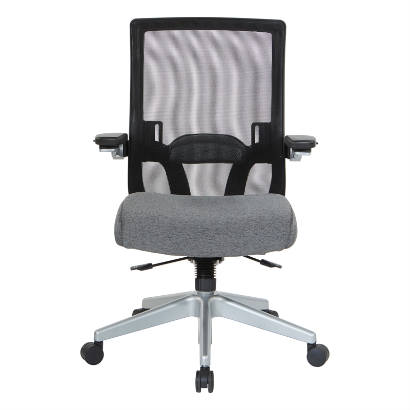 Scranton & Co Breathable Mesh Back Manager's Chair in Charcoal Fabric