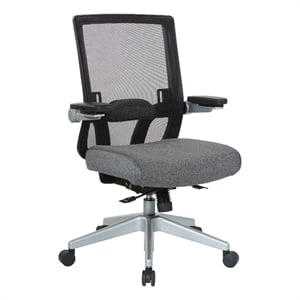 Scranton & Co Breathable Mesh Back Manager's Chair in Charcoal Fabric