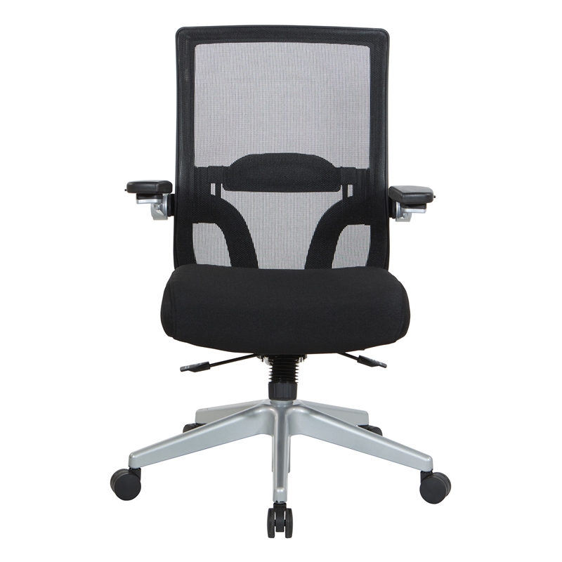 Scranton & Co Breathable Mesh Back Manager's Chair in Black Fabric