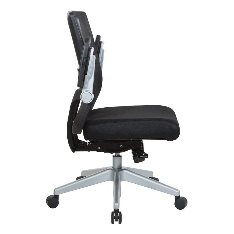 Scranton & Co Breathable Mesh Back Manager's Chair in Black Fabric