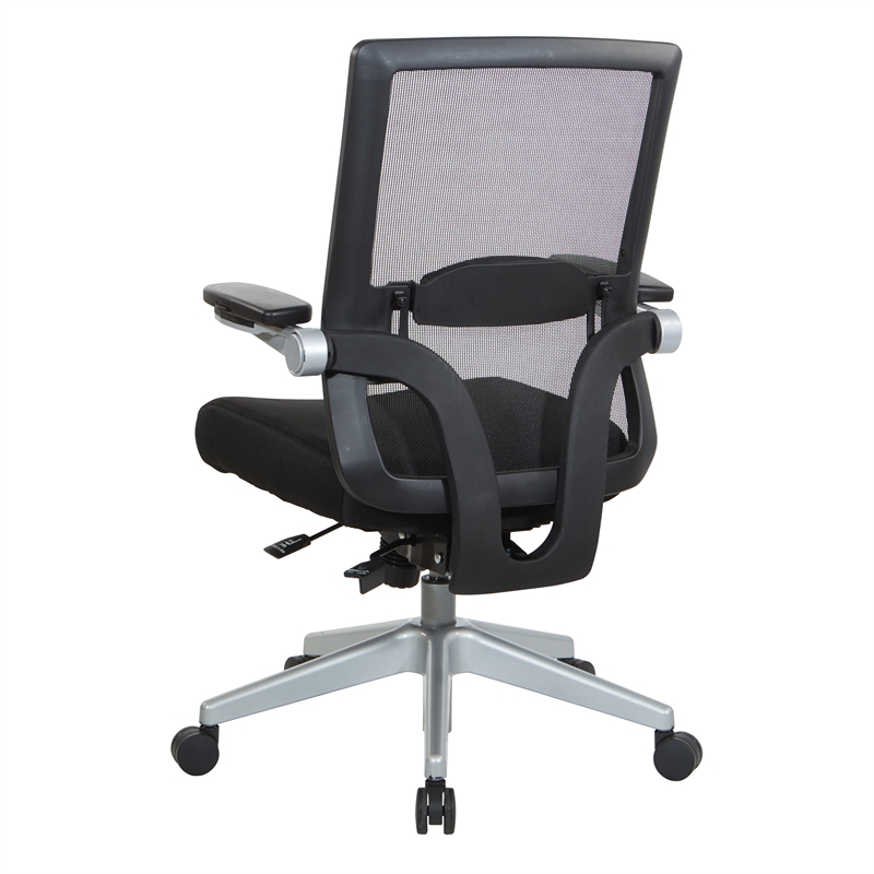 Scranton & Co Breathable Mesh Back Manager's Chair in Black Fabric