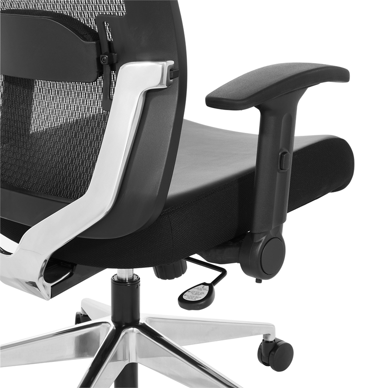 Scranton & Co Black Matrix Back Manager's Chair with Bonded Leather Seat