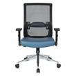 Scranton & Co Black Matrix Back Manager's Chair in Blue Fabric