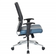 Scranton & Co Black Matrix Back Manager's Chair in Blue Fabric