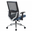 Scranton & Co Black Matrix Back Manager's Chair in Blue Fabric