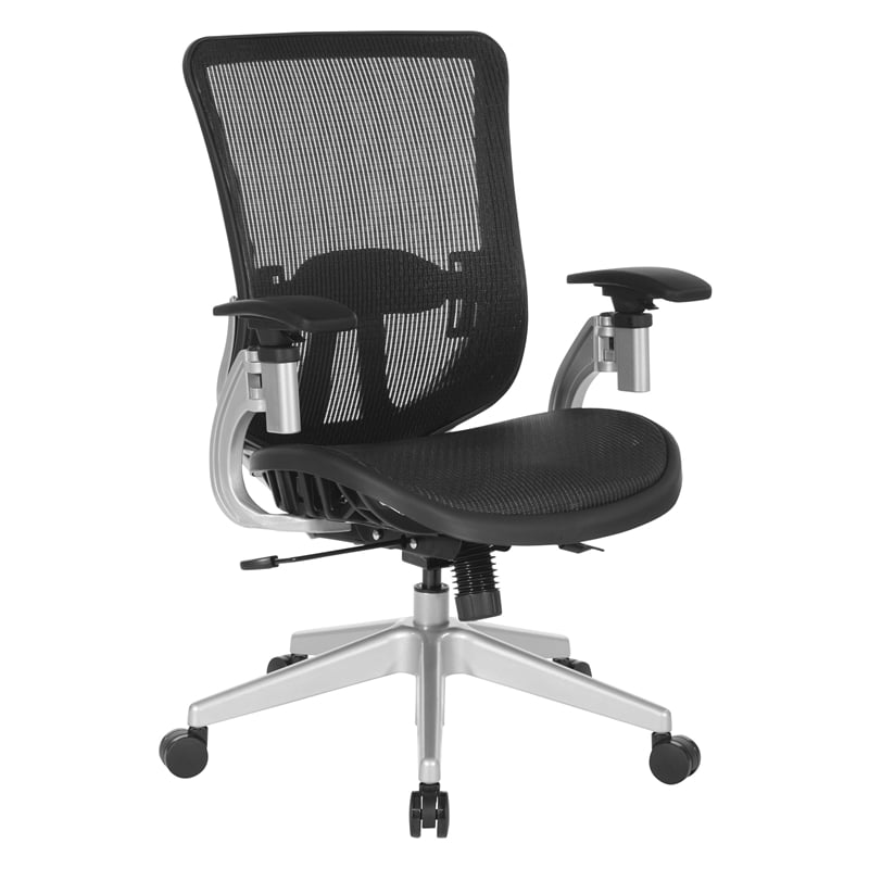 Scranton & Co Black Vertical Mesh Back Office Chair with Mesh Seat