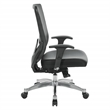 Scranton & Co Black Vertical Mesh Back Office Chair with Leather Seat