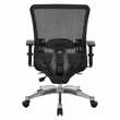 Scranton & Co Black Vertical Mesh Back Office Chair with Leather Seat