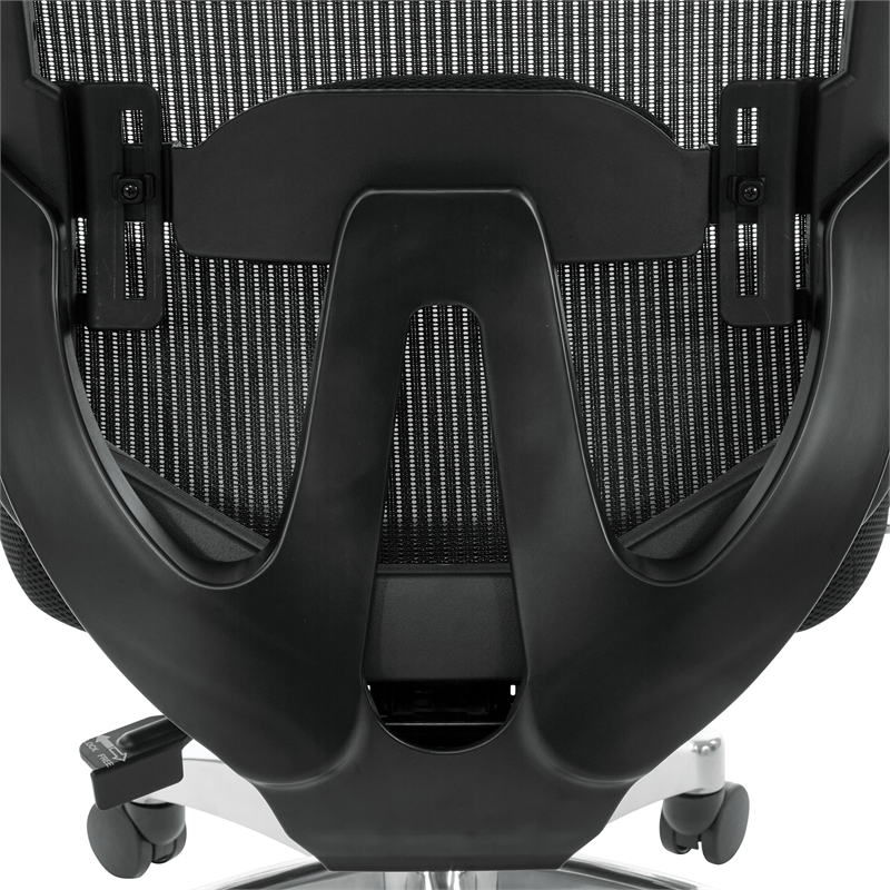 Scranton & Co Black Vertical Mesh Back Office Chair with Leather Seat