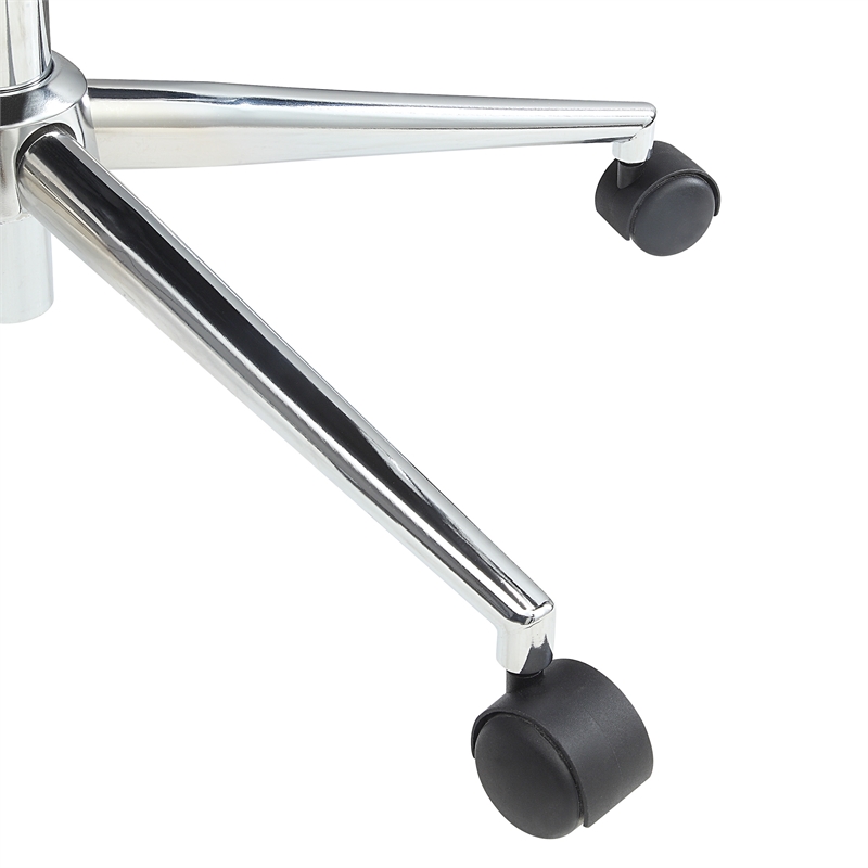 Scranton & Co High Back Office Chair in Snow White Fabric Chrome Base