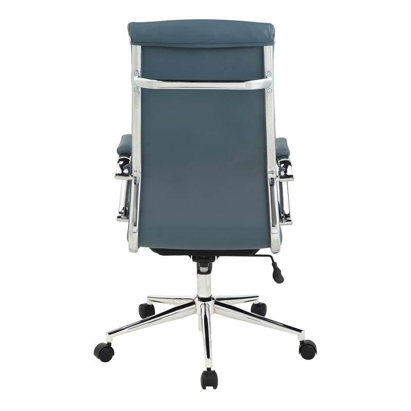 Scranton & Co High Back Blue Fabric Manager's Chair with Chrome Base