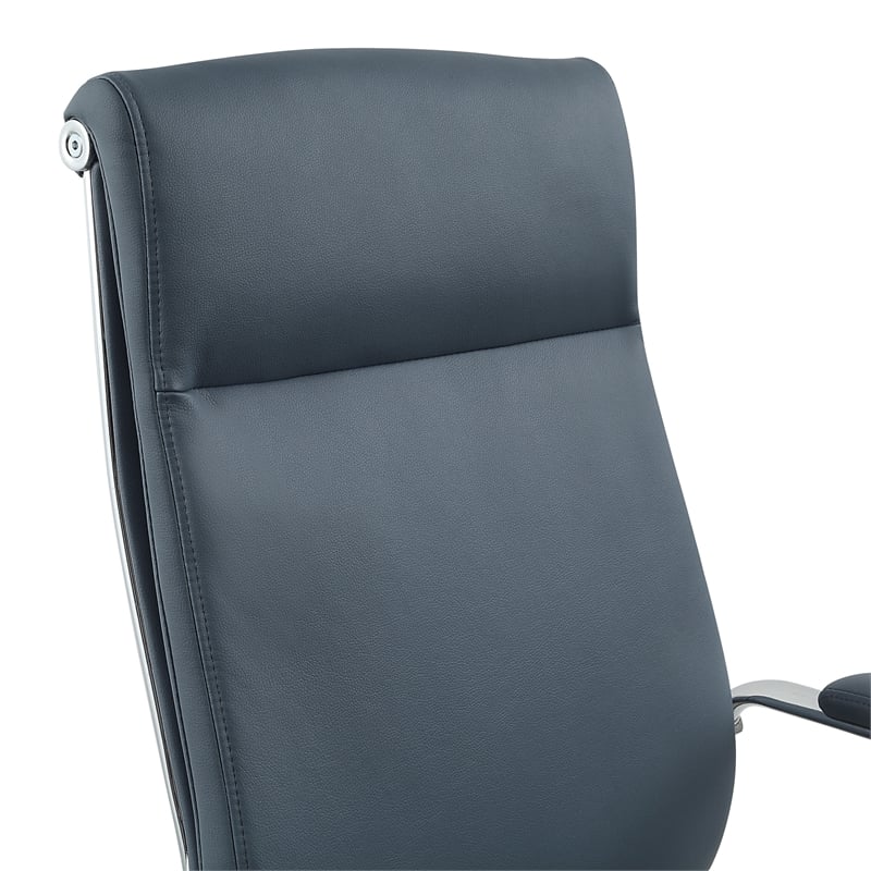 Scranton & Co High Back Blue Fabric Manager's Chair with Chrome Base