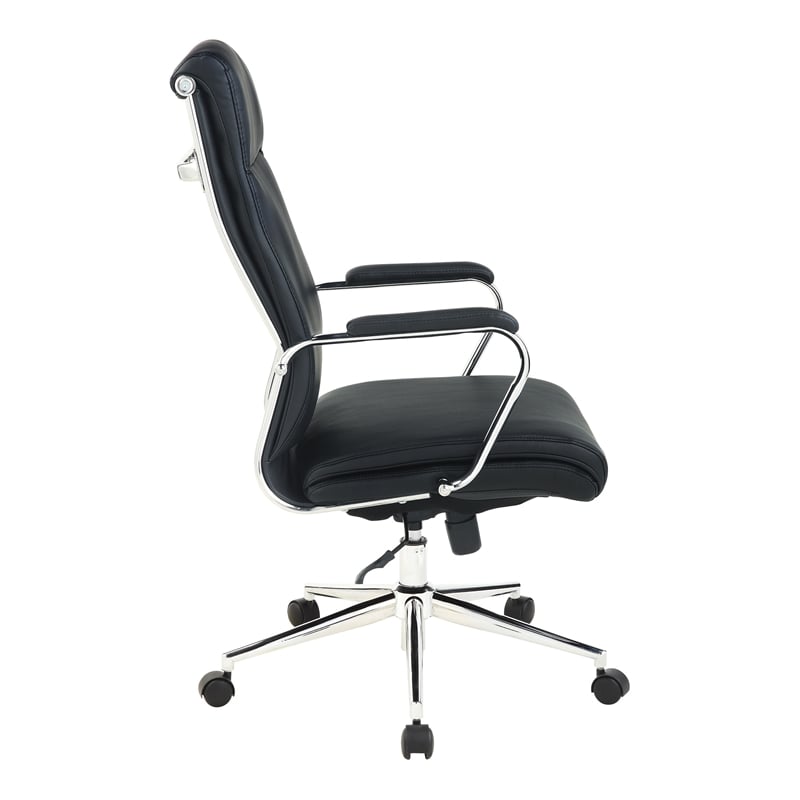Scranton & Co High Back Black Fabric Manager's Chair with Chrome Base