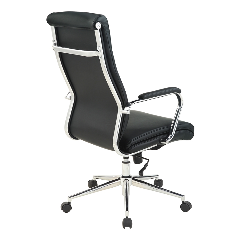 Scranton & Co High Back Black Fabric Manager's Chair with Chrome Base