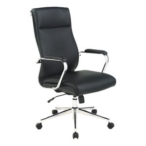 Scranton & Co High Back Black Fabric Manager's Chair with Chrome Base