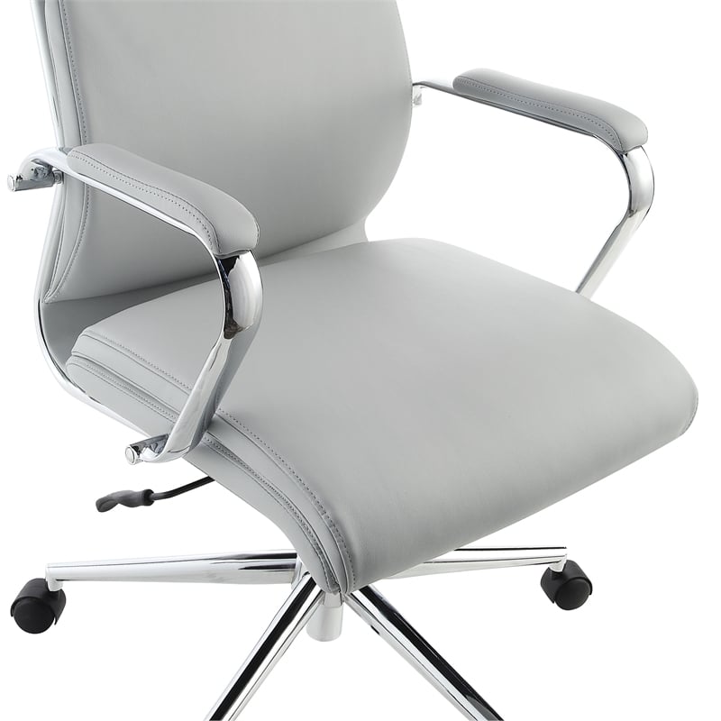 Scranton & Co High Back Steel Gray Fabric Manager's Chair with Chrome Base