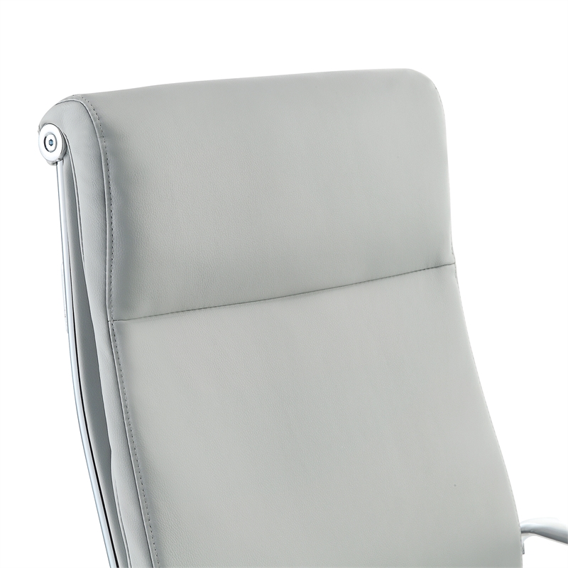 Scranton & Co High Back Steel Gray Fabric Manager's Chair with Chrome Base