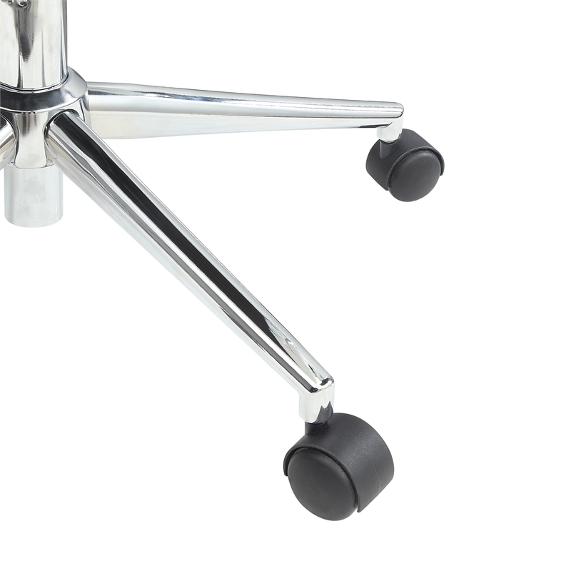 Scranton & Co Mid Back Snow White Fabric Manager's Chair with Chrome Base