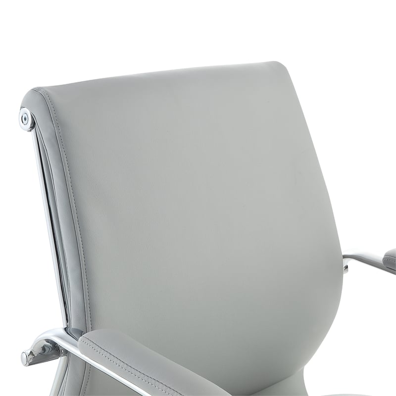 Scranton & Co Mid Back Manager's Chair in Steel Gray Fabric with Chrome Base