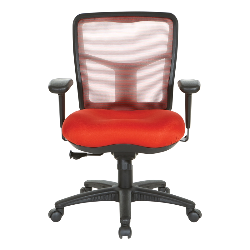 Scranton & Co Air Mist Mesh Back Office Chair in Red with Fabric Seat