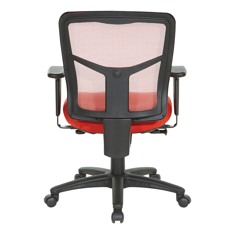 Scranton & Co Air Mist Mesh Back Office Chair in Red with Fabric Seat