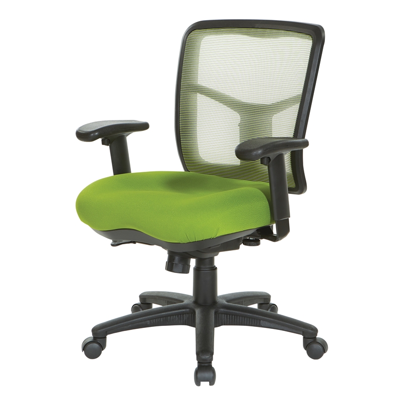 Scranton & Co Green Air Mist Mesh Back Office Chair with Fabric Seat