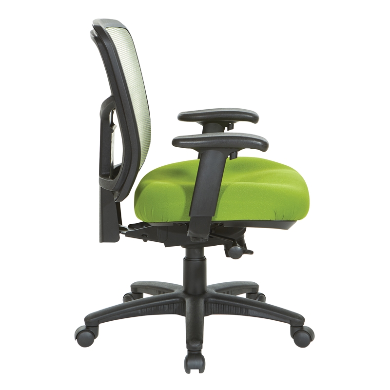 Scranton & Co Green Air Mist Mesh Back Office Chair with Fabric Seat