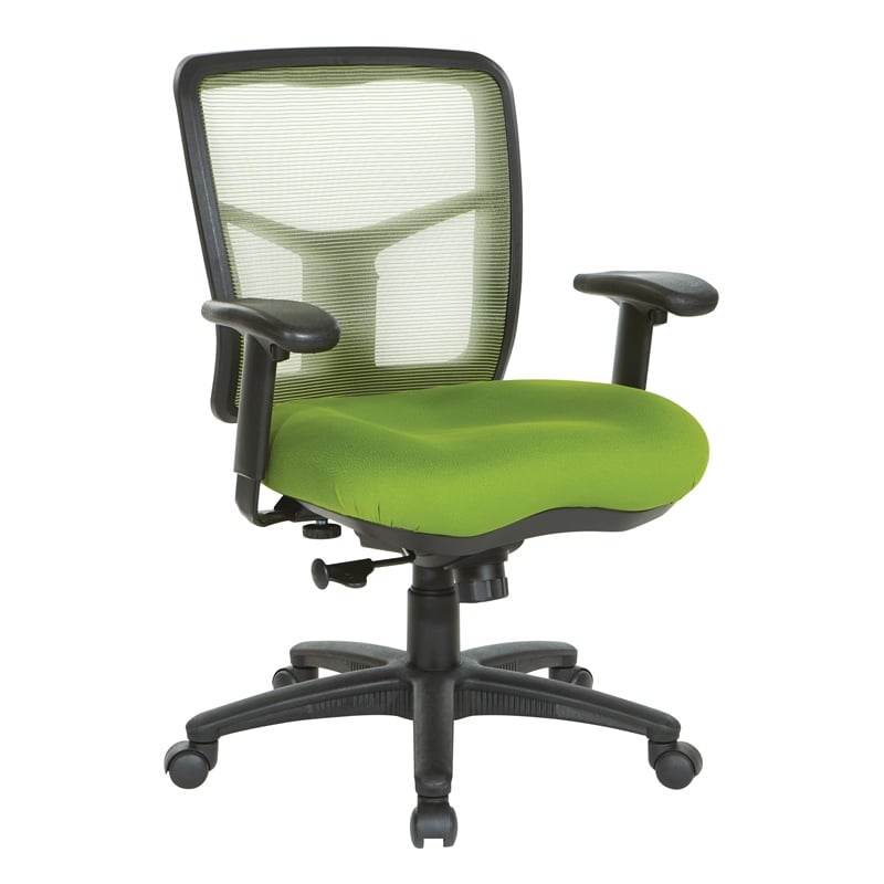 Scranton & Co Green Air Mist Mesh Back Office Chair with Fabric Seat