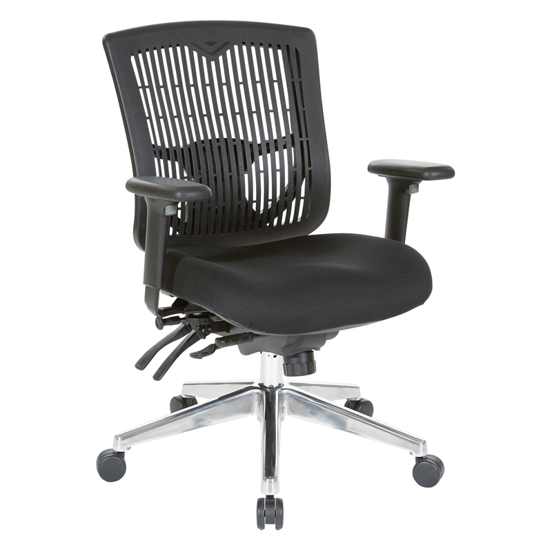 Scranton & Co Contoured Black Back Manager's Chair with Chrome Base
