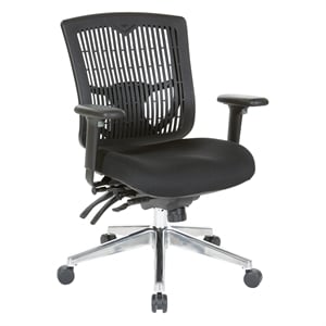 Scranton & Co Contoured Black Back Manager's Chair with Chrome Base