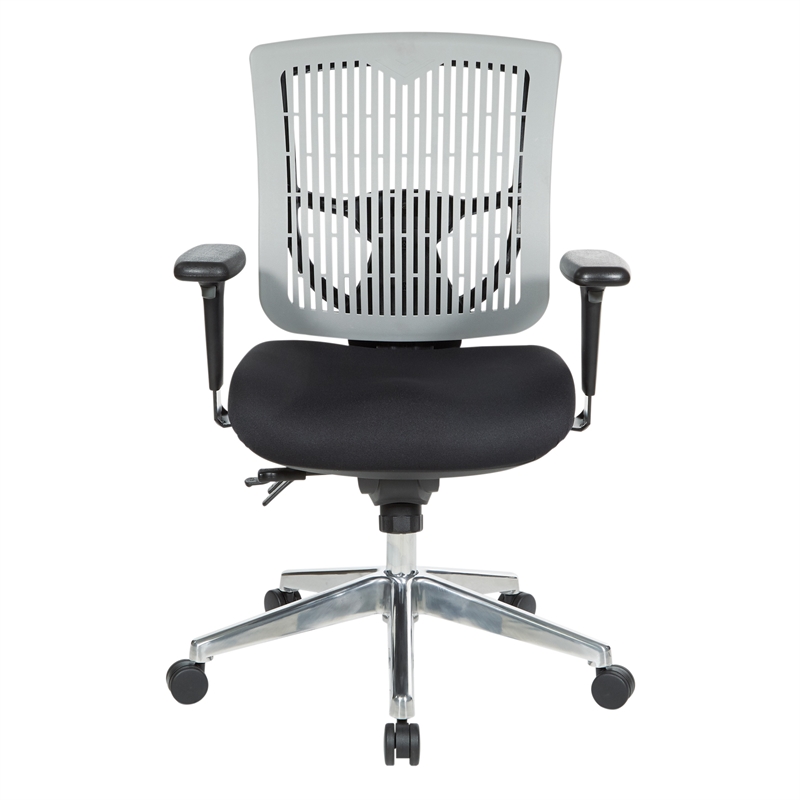 Scranton & Co Contoured Gray Back Manager's Chair with Chrome Base