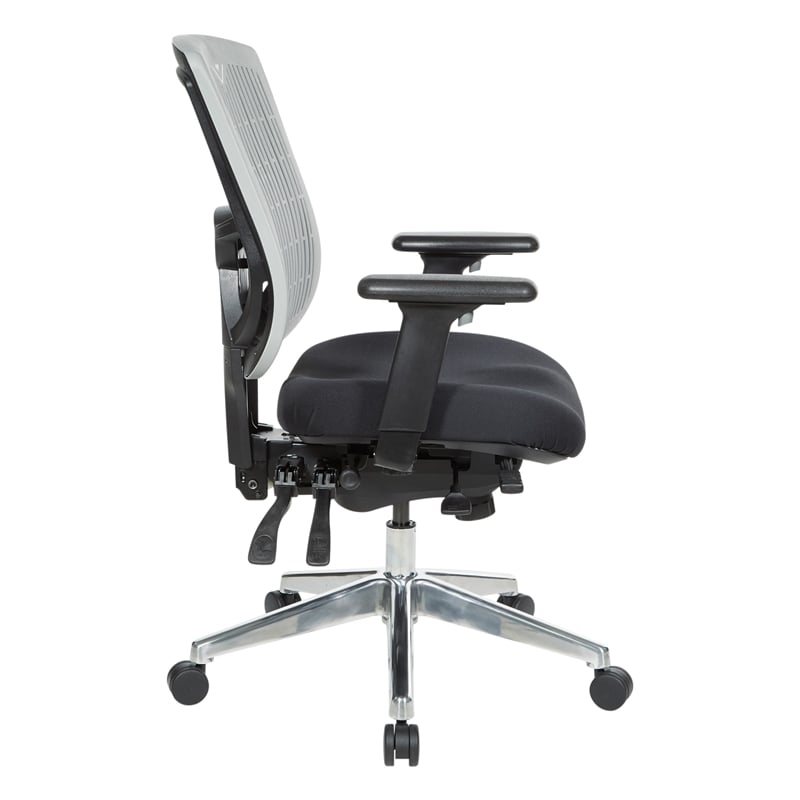 Scranton & Co Contoured Gray Back Manager's Chair with Chrome Base