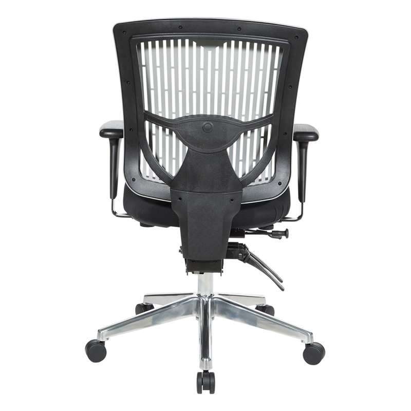 Scranton & Co Contoured Gray Back Manager's Chair with Chrome Base