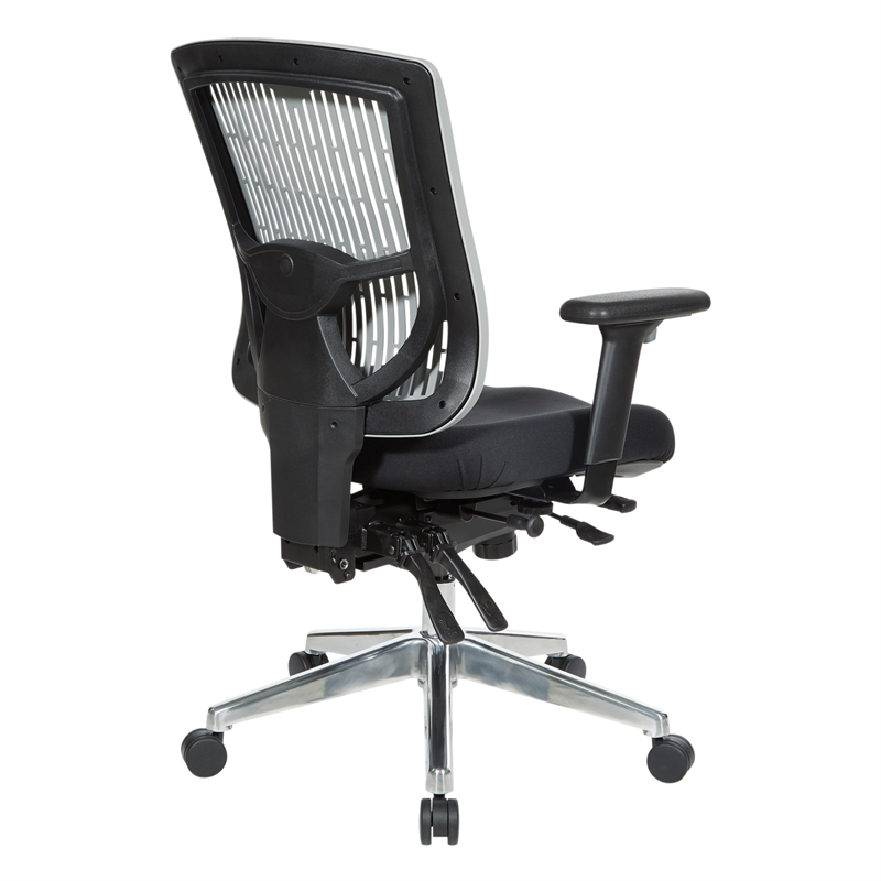 Scranton & Co Contoured Gray Back Manager's Chair with Chrome Base