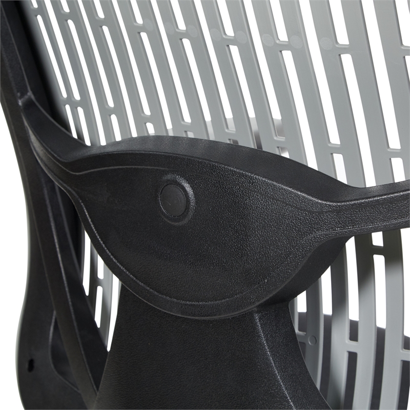 Scranton & Co Contoured Gray Back Manager's Chair with Chrome Base