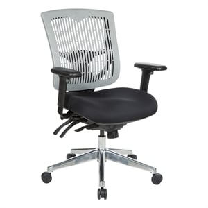 Scranton & Co Contoured Gray Back Manager's Chair with Chrome Base