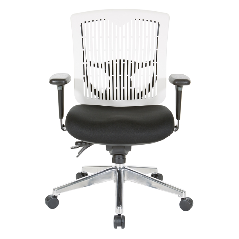 Scranton & Co Contoured White Back Manager's Chair with Chrome Base