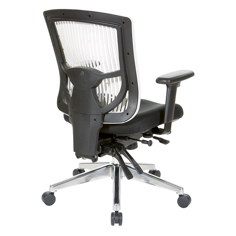 Scranton & Co Contoured White Back Manager's Chair with Chrome Base