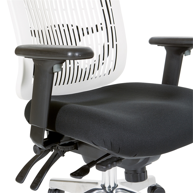 Scranton & Co Contoured White Back Manager's Chair with Chrome Base