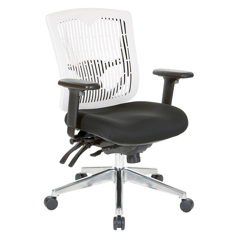 Scranton & Co Contoured White Back Manager's Chair with Chrome Base